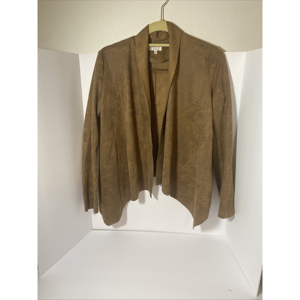 TCEC Women Brown Faux Leather Jacket S Soft E1‎